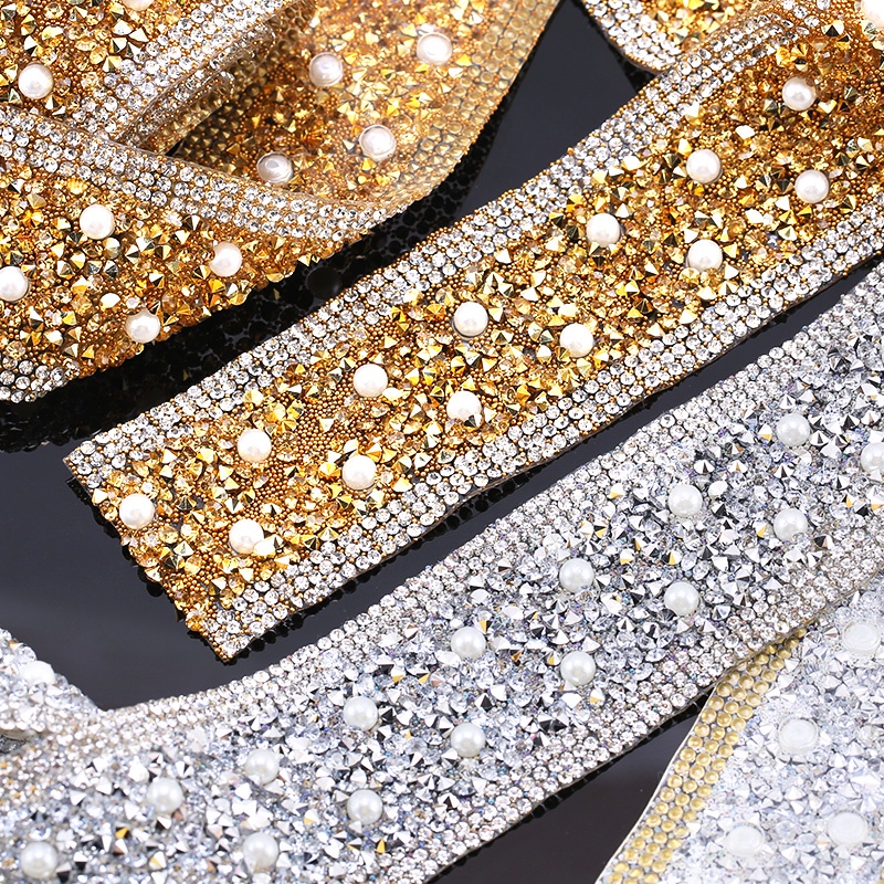 Qiao Pearl Crystal Iron/Glue On Rhinestone Trim | Shopee Malaysia