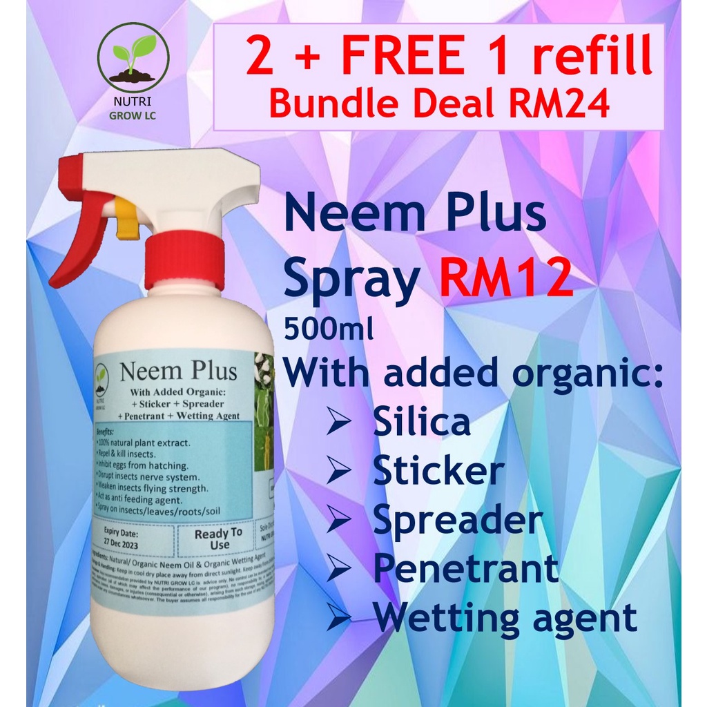 Neem Plus Oil Organic / Natural Ready to Use 500ml pesticide for plants ...