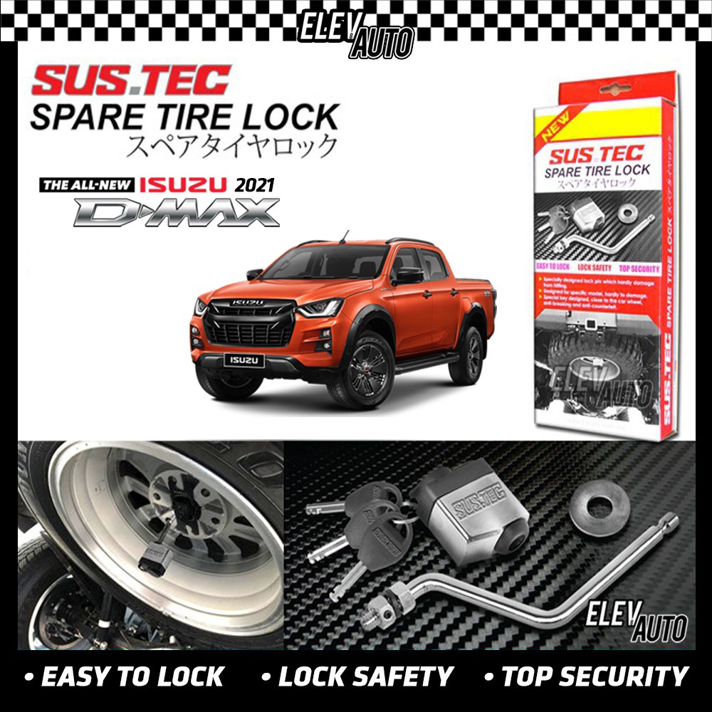Isuzu D-Max DMax 2021 SUSTEC Spare Tire Wheel Lock Anti-Theft Tayar ...
