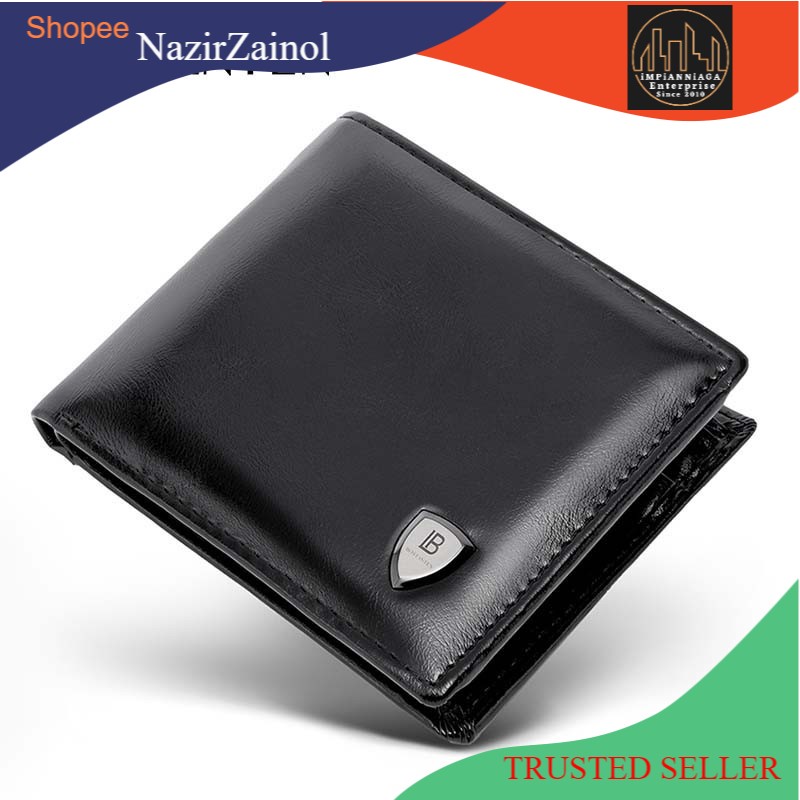 COD BOSTANTEN Fashion Men s PU Leather Bifold Wallet with Deluxe Credit Card Flip Pocket Shopee Malaysia