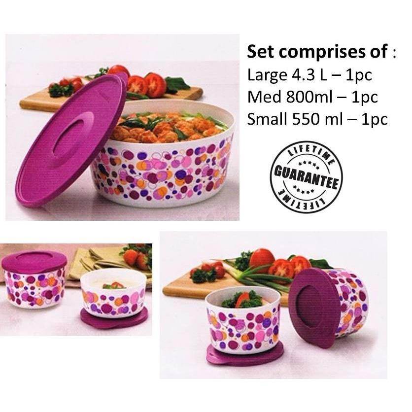 Tupperware Illumina Bowl Set (3) . Shopee Malaysia