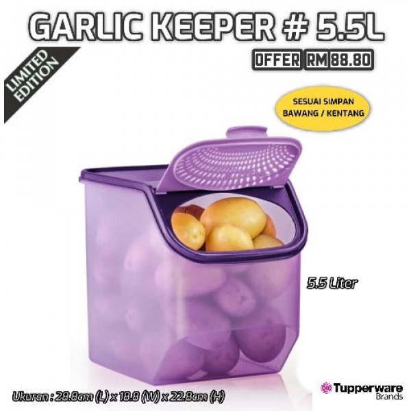 KUAT OFFER Tupperware Garlic N All Keeper (5L)(Garlic keeper/onion Keeper /ginger potato keeper