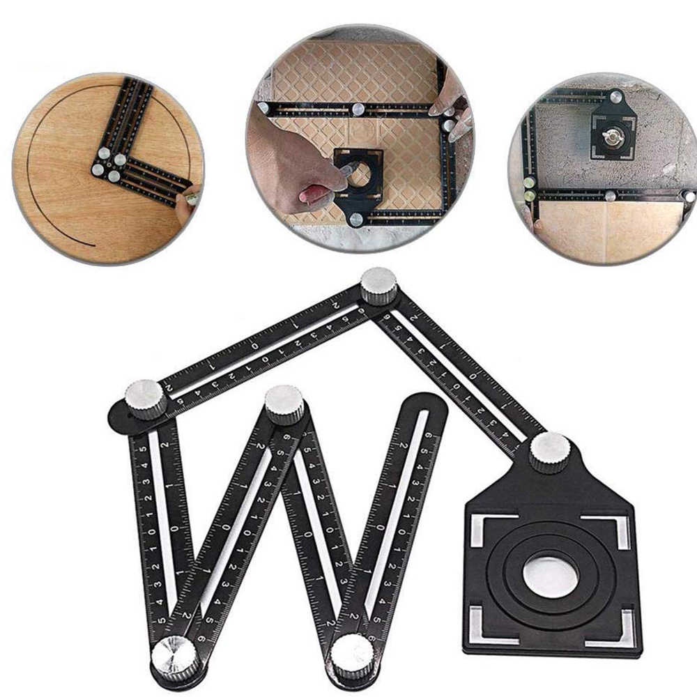 3 / 6 Multi Angle Measuring Ruler Adjustable Aluminum Alloy Foldable ...
