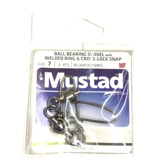 MUSTAD Ball Bearing Swivel With Welded Ring & Cross Lock Snap
