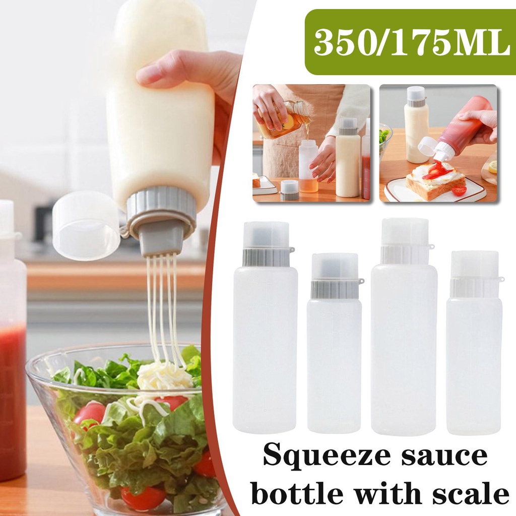 Kitchen With Scale Transparent Squeeze Sauce Bottle Sealed With Lid ...