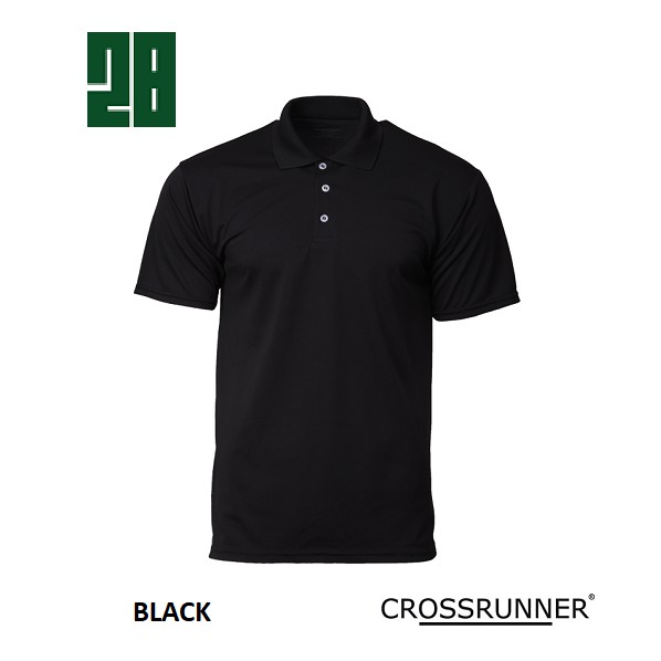 Short Sleeve Polo Black Crossrunner Performance Dri Fit Collar T
