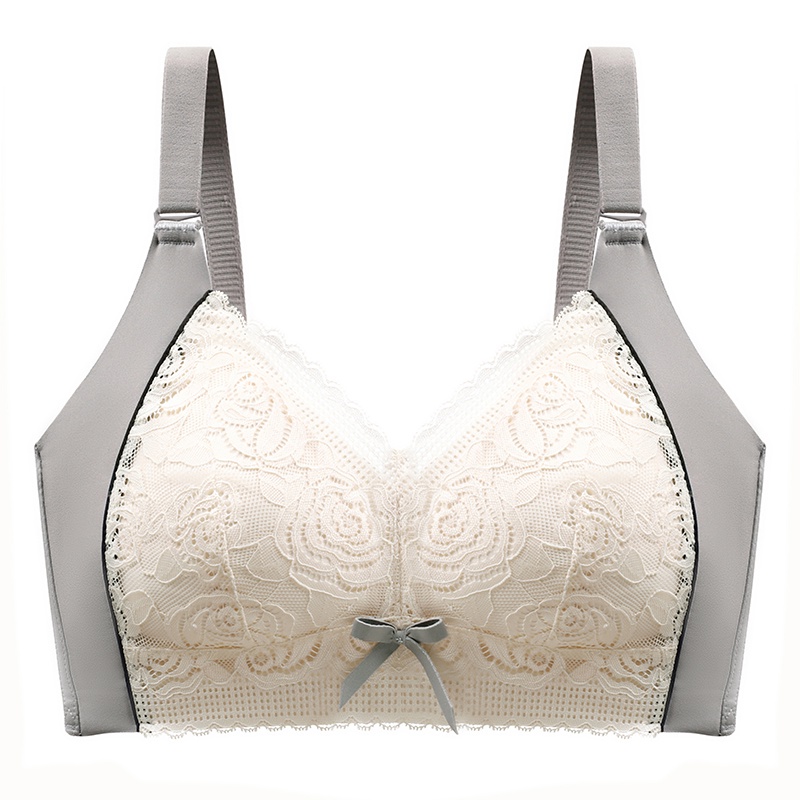 Ready Stock> 40-90kg M/XL/XXL Plus size underwear lace breast wrap chest  beauty back women bra lingerie