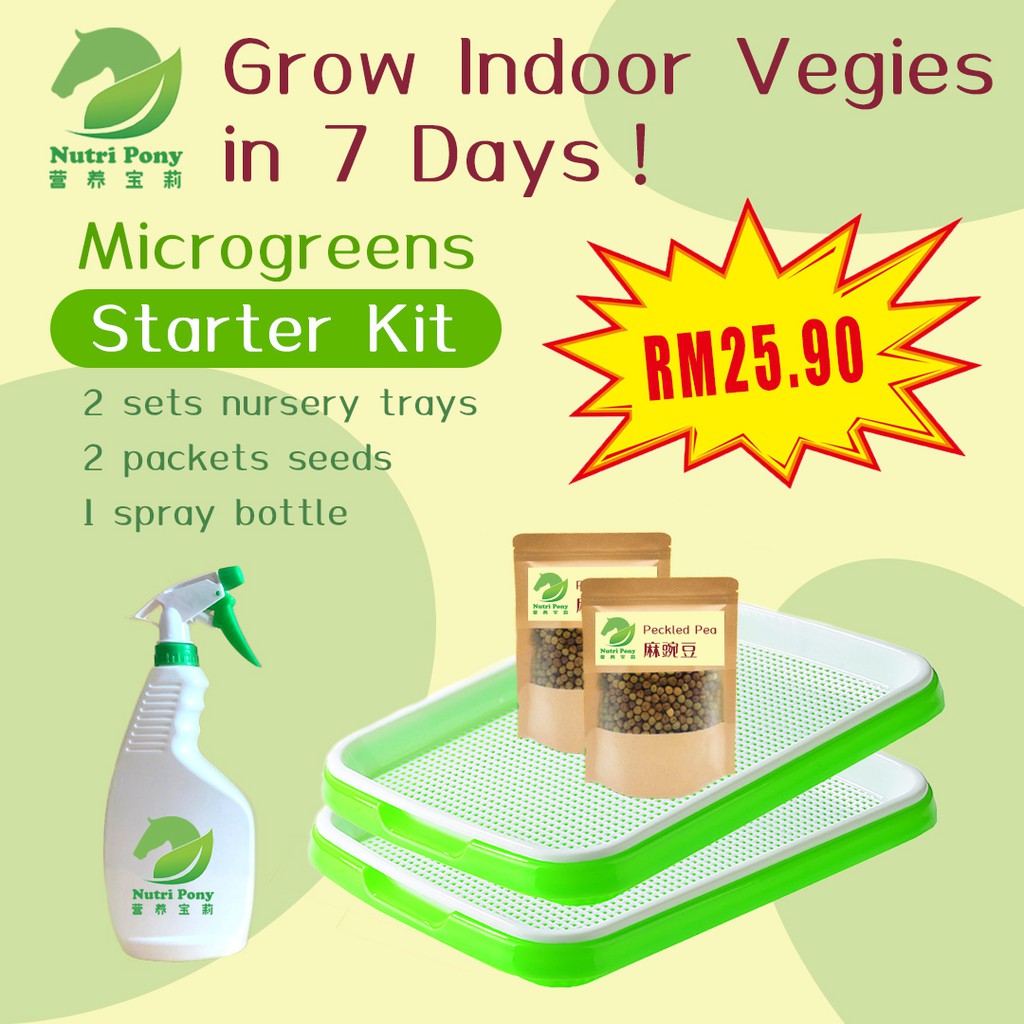 Microgreens Growing Starter Kit Hydroponics Set Seedling Nursery Trays