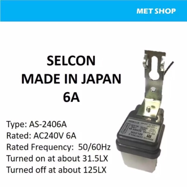 SELCON PHOTOCELL 6A PHOTOCONTROLS JAPAN AS-2406A | Shopee Malaysia
