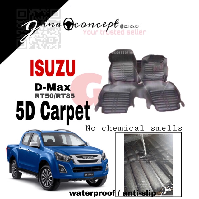 🔥Lelong🔥ISUZU DMAX / Dmax 2013 ONWARDS 5D CARPET CUSTOMIZED FIT FLOOR