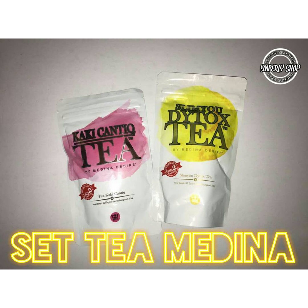 SET TEA MEDINA (KAKI CANTIQ TEA + SLIMYOU DYTOX TEA) | Shopee Malaysia