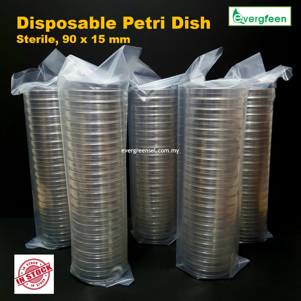 DISPOSABLE PETRI DISH 90 x 15mm, PS, with lids with 4 ventilation ribs