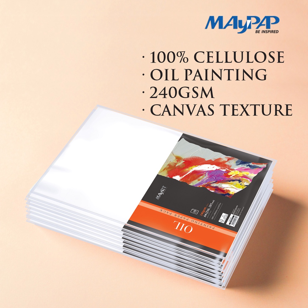 MayArt Oil Painting Paper Pack 240gsm / 10shts A3 (MA00301) / A4 ...