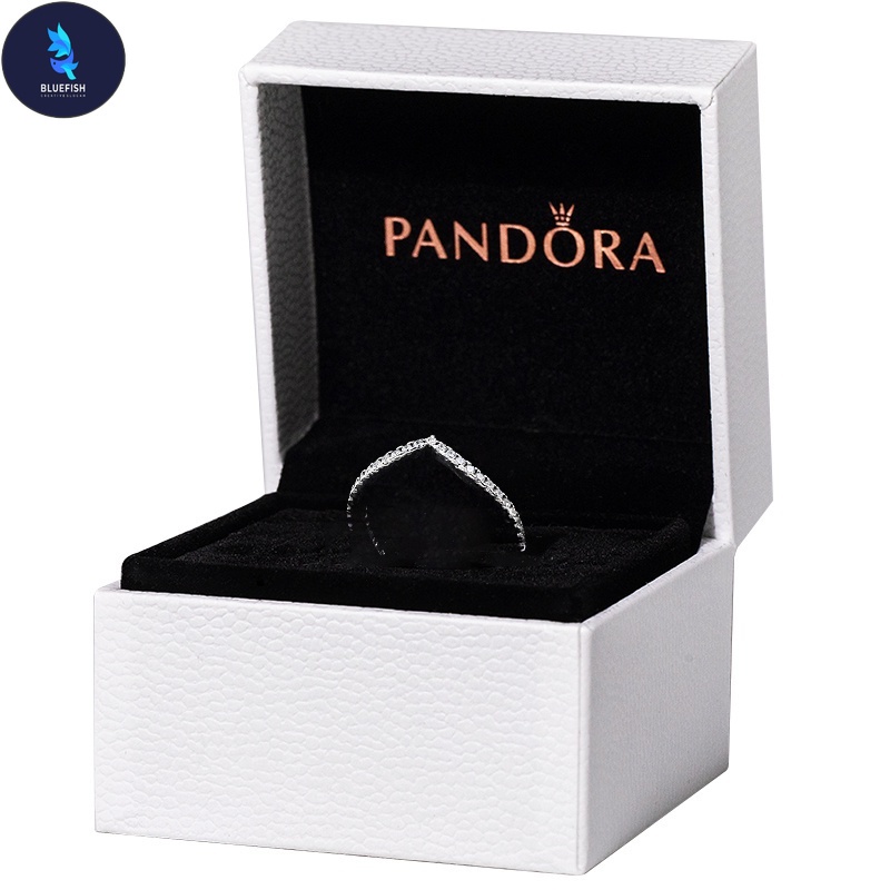 BF Classic Pandora V shape Ring Promise Ring 925 Silver Wedding
