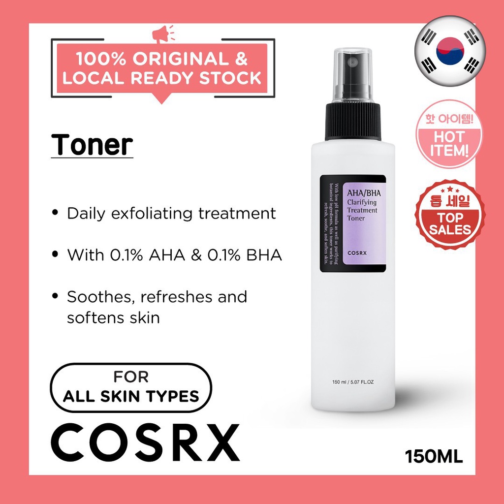 COSRX AHA/ BHA Clarifying Treatment Toner 150ml Exfoliating Blackhead