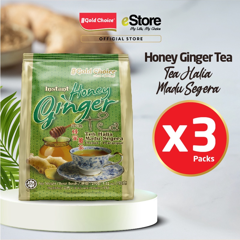 Gold Choice Instant Honey Ginger Tea (18g x 15's x 3 Packs) | Shopee ...