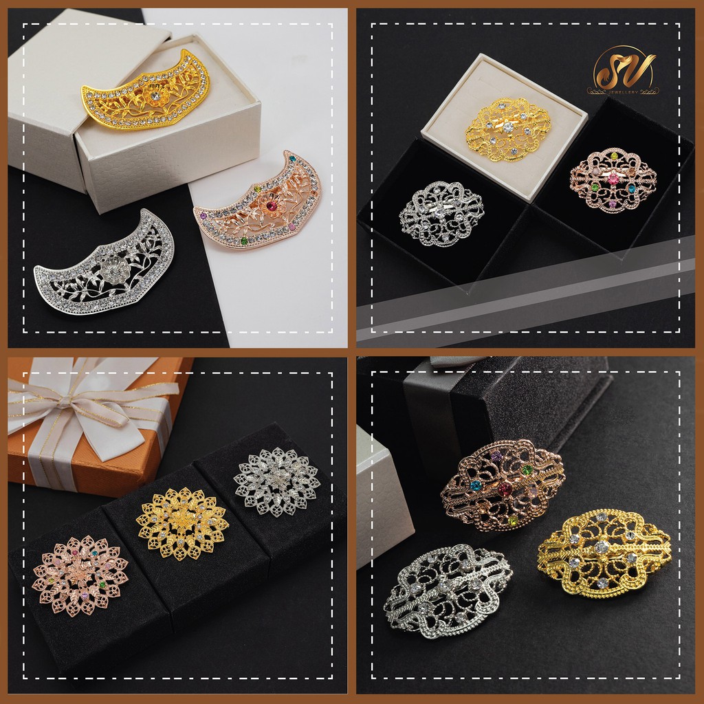 Sv Jewellery Single Pin Kerongsang Dokoh Brooch Kebaya Dokoh Bahu Jarum