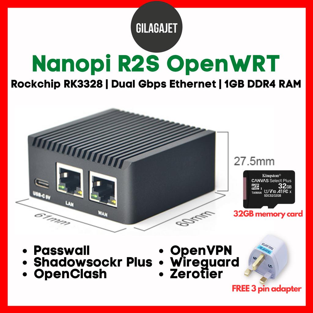 Nanopi R2S OpenWRT Mini Router 1GB RAM Passwall Vless Vmess OpenVPN ...