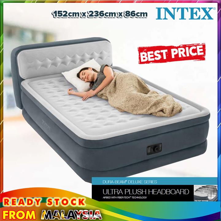 INTEX 64448 1.52M Inflatable Dura-Beam Fiber-tech Air Bed With Build In ...