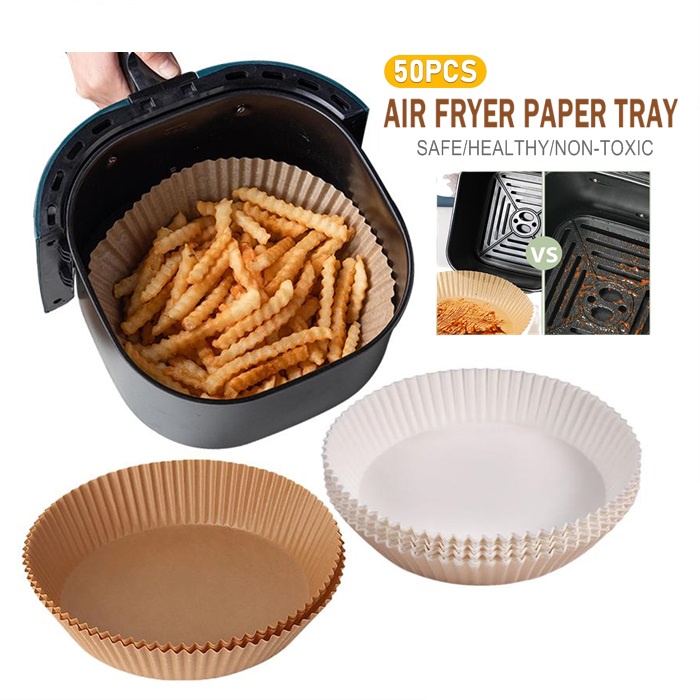 Air Fryer Disposable Paper Liner ,200pcs Square Non-Stick Air Fryer Paper Liners,Baking Paper Food Grade Parchment Oil-proof Water-proof Steamer Oil