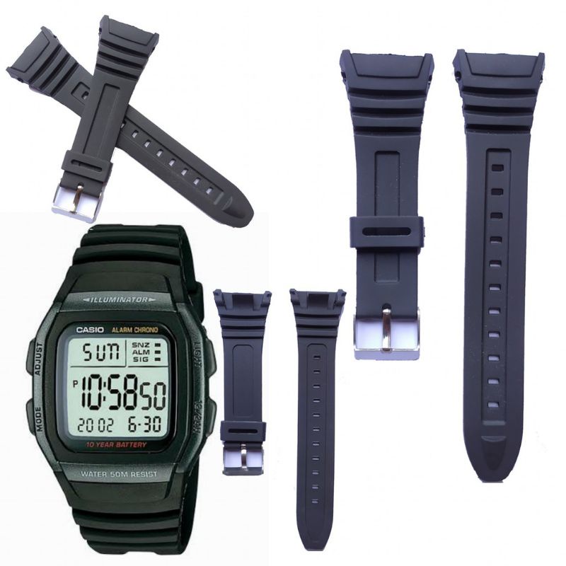 Reloj Casio para hombre W96H-1AV, con cronógrafo, pulso en resina color