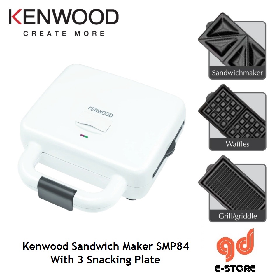 Kenwood sandwich maker with 3 snacking plates SMP84.C0WH SM650