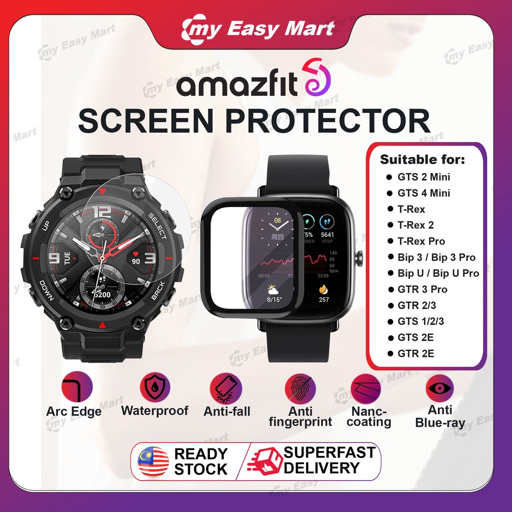 Full Screen Protector for Amazfit GTS 4 GTS4 Mini Smart Watch Scratch  Resistant Protective Film for Amazfit GTR 3 Pro Not Glass