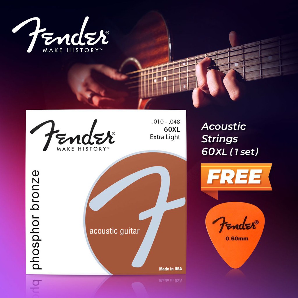 Fender Guitar Strings Acoustic String Tali Gitar Akustik Fender