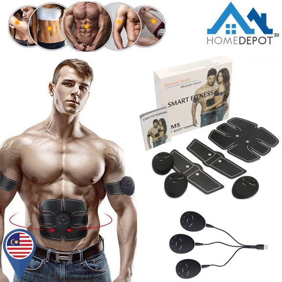 Smart EMS Fit Boot Toning Rechargeable Six Pack Body Muscle Stimulation ...