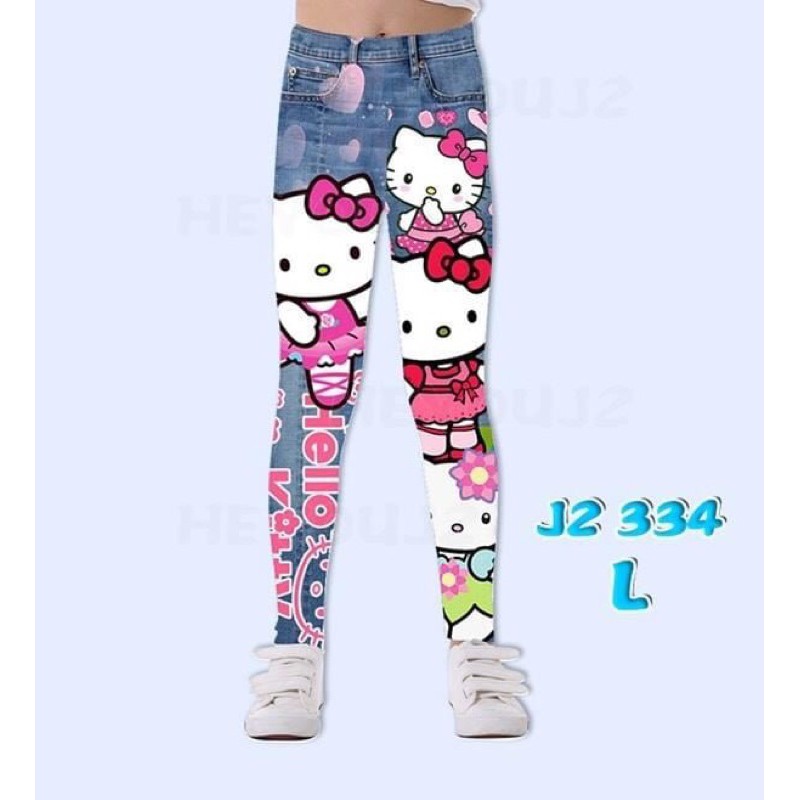 CLEARANCE J2 334L Hello Kitty leggings (5/10/11/12y)