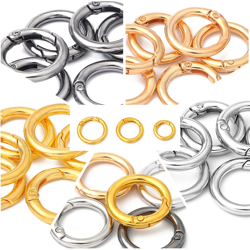 5Pcs Metal O Ring Spring Clasps Openable Round Carabiner Keychain Bag ...