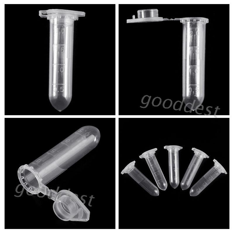 100Pcs 2ml transparent plastic bottle container Snap Cap centrifuge ...