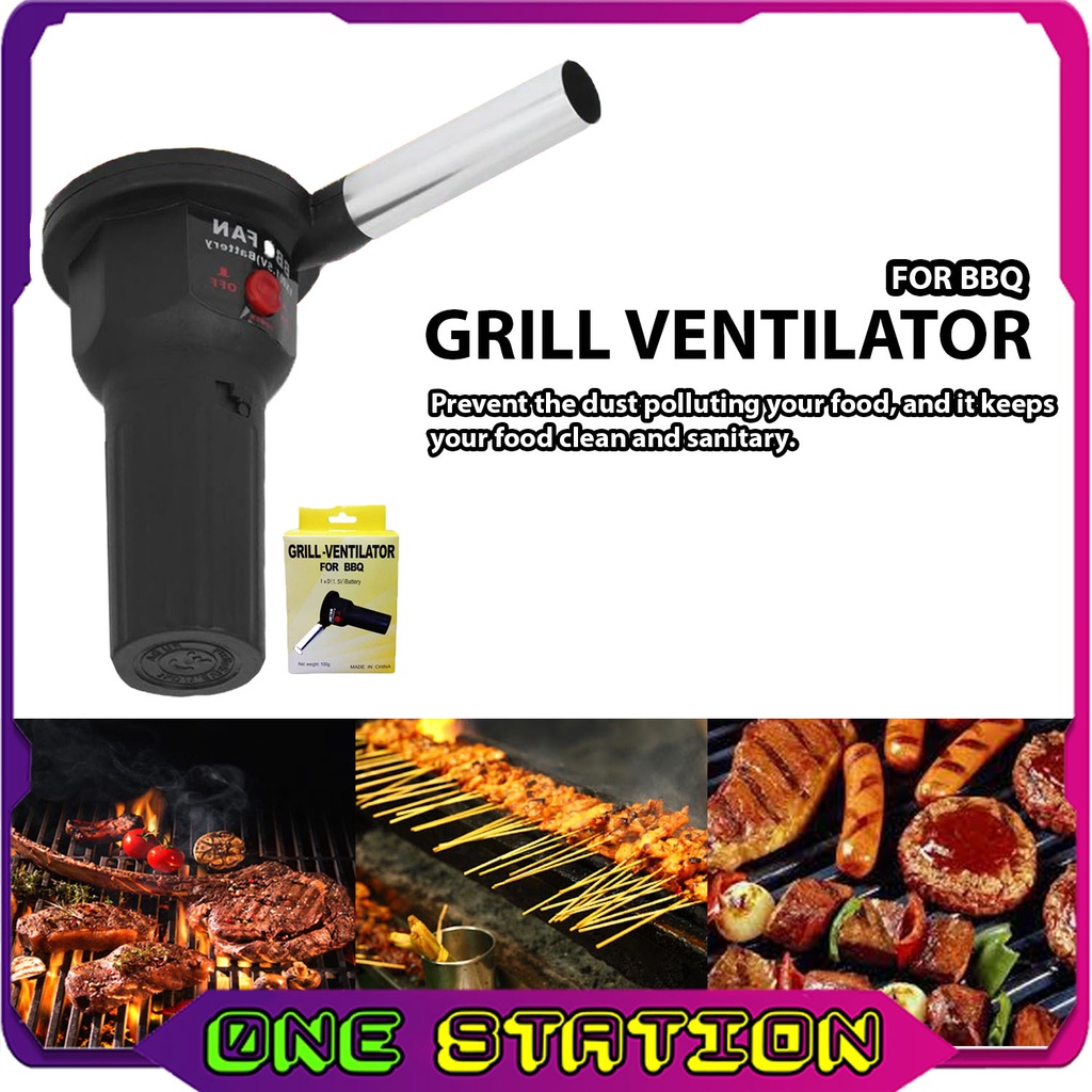 Portable Electric BBQ Fan Air Blower Charcoal Burn Kipas BBQ Elektrik