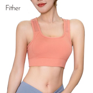 Fit.HER Back fashion sports Bra women's shockproof running mesh breathable  vest European and American sexy yoga bra