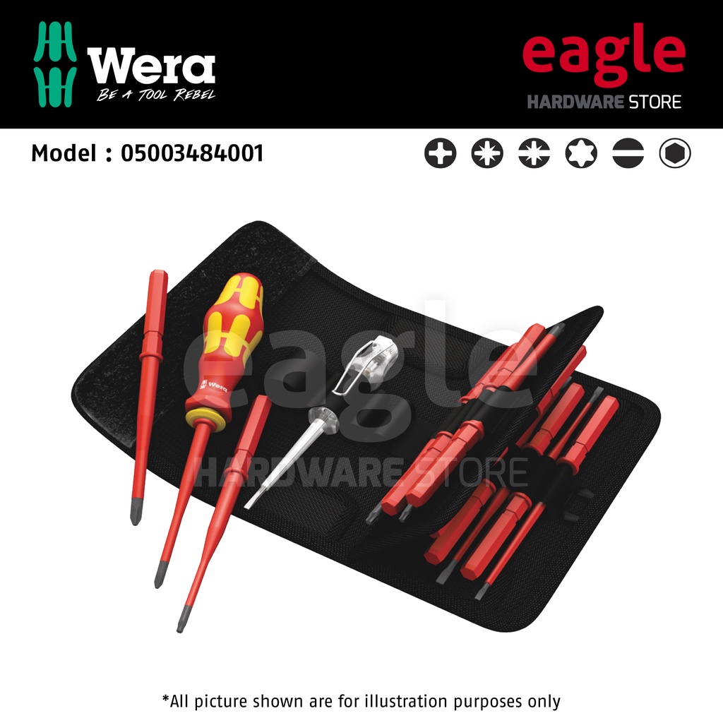 Wera 05003484001 Kraftform Kompakt VDE 16 Piece Slimline