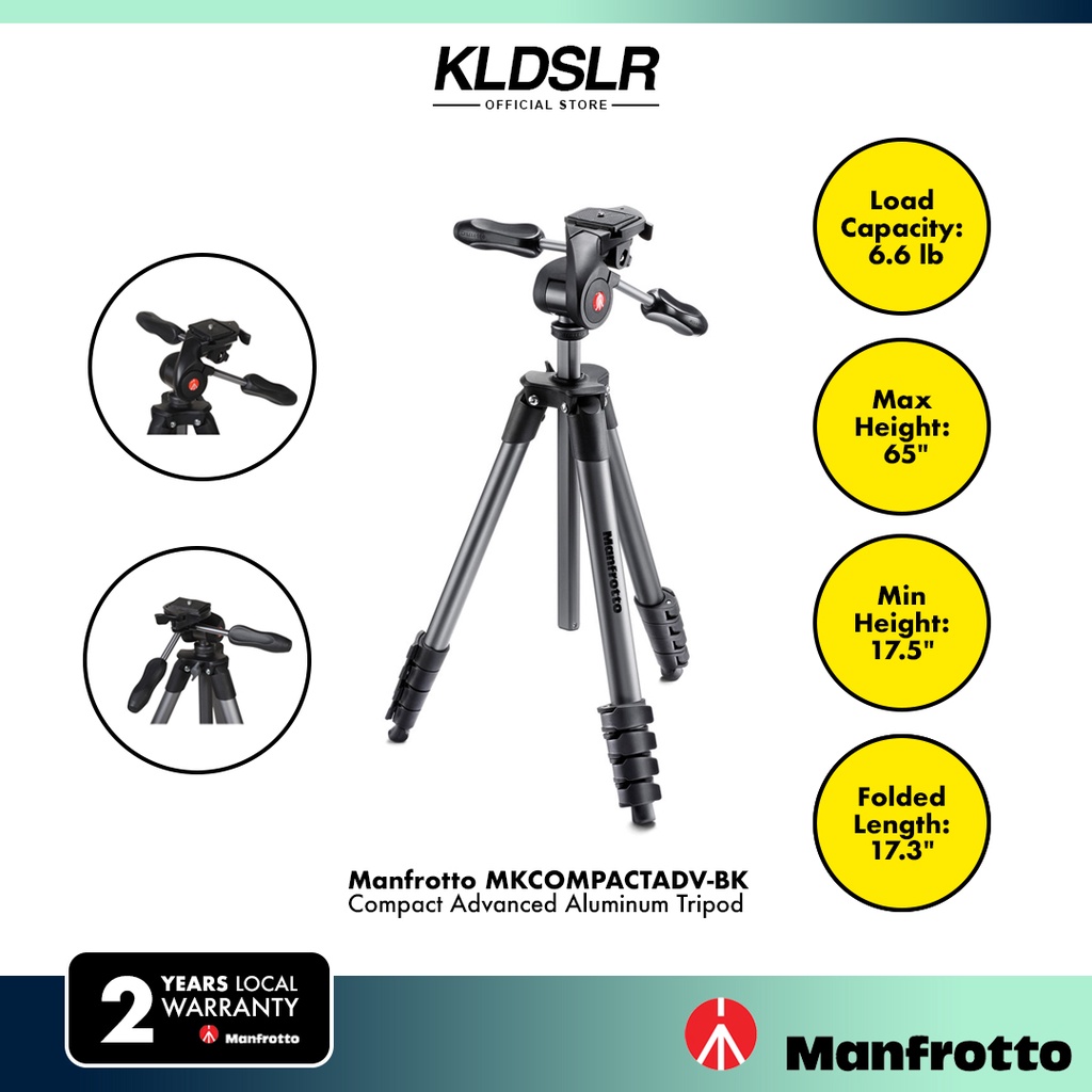 Manfrotto MKCOMPACTLT-BK Compact Light MKCOMPACTADV-BK Compact - Main Image