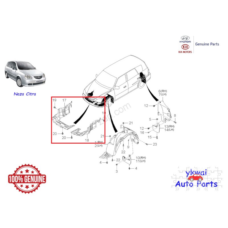 Genuine Hyundai Engine Under Cover ASSY for Naza Citra Shopee Malaysia