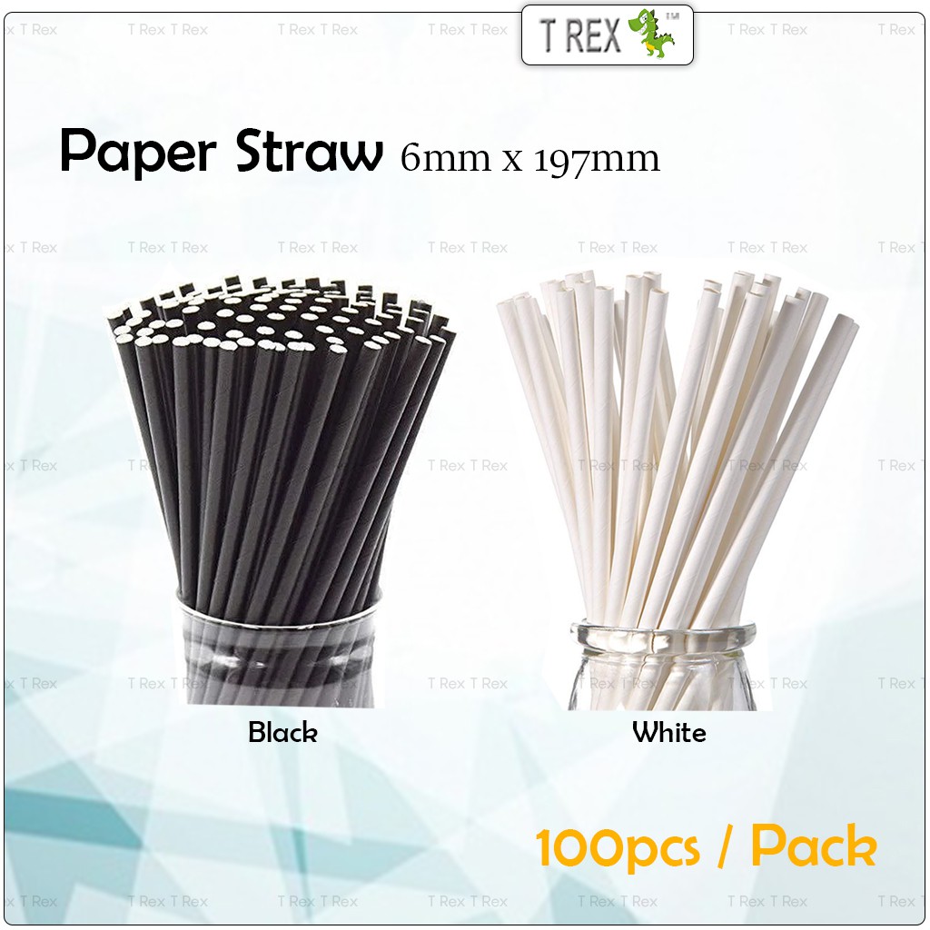 100pcs Paper Straw 6mm X 197mm Kertas Jerami Shopee Malaysia