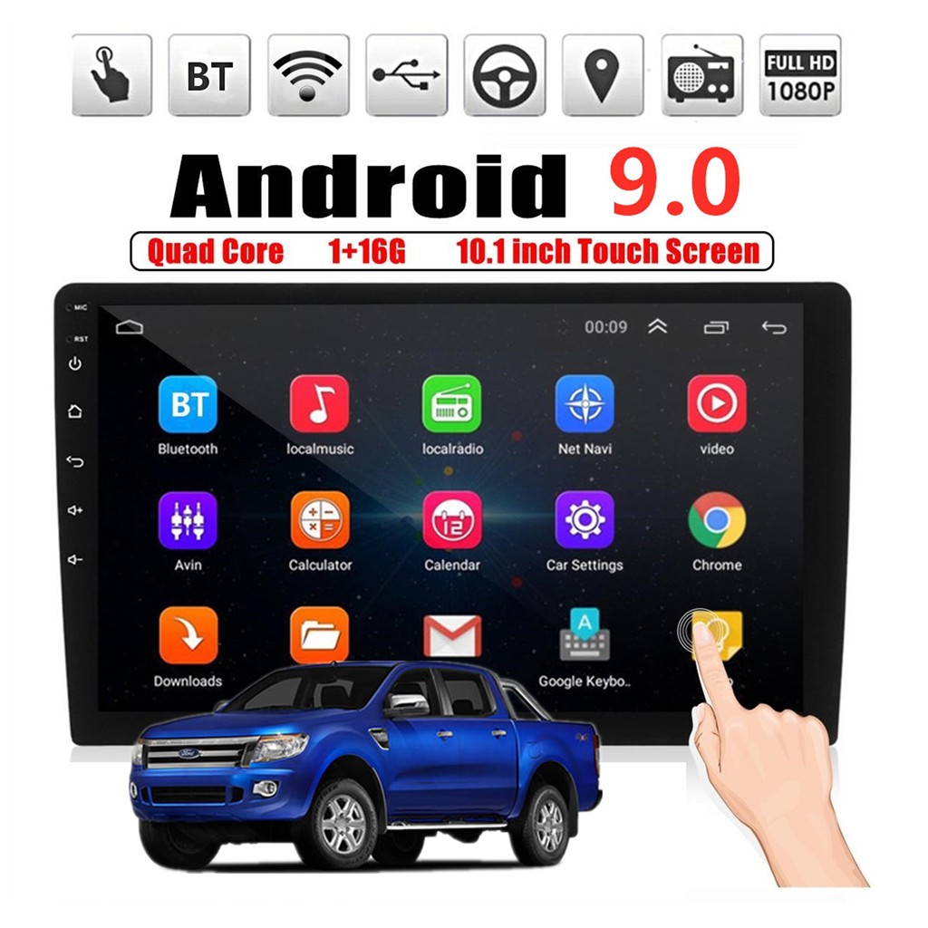 Ford Ranger T6 2012-2015 Android player 9'' 2.5D IPS FHD screen 1+16G ...