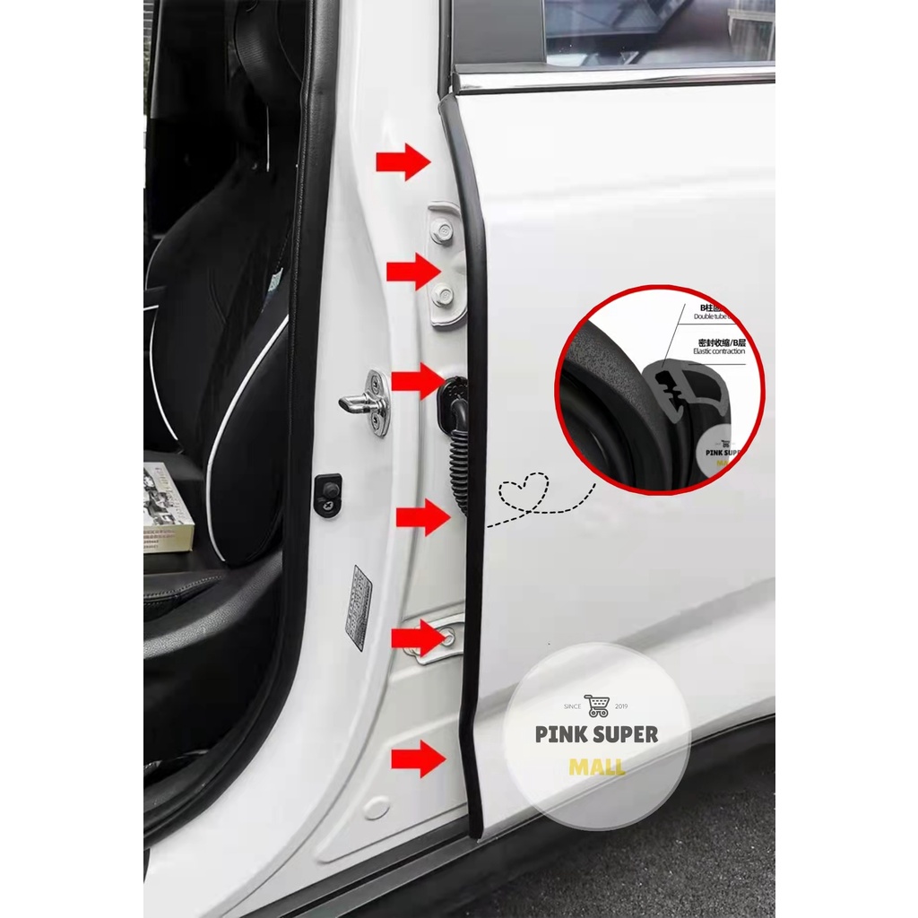 [2 Pcs LH & RH ] B Pillar Rubber Seal/ Sound Proof Car Door Rubber