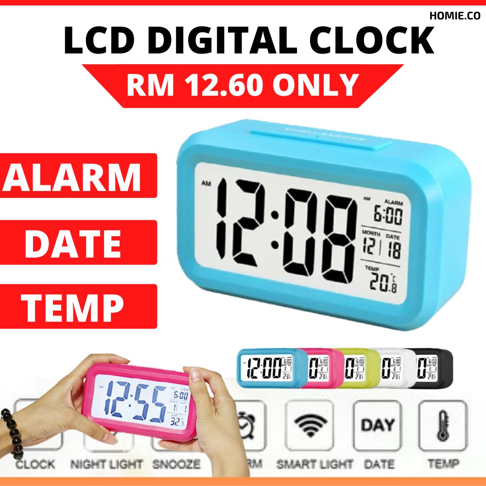 Multifunctional LCD Digital Clock Jam Loceng Clocks Alarm Clock