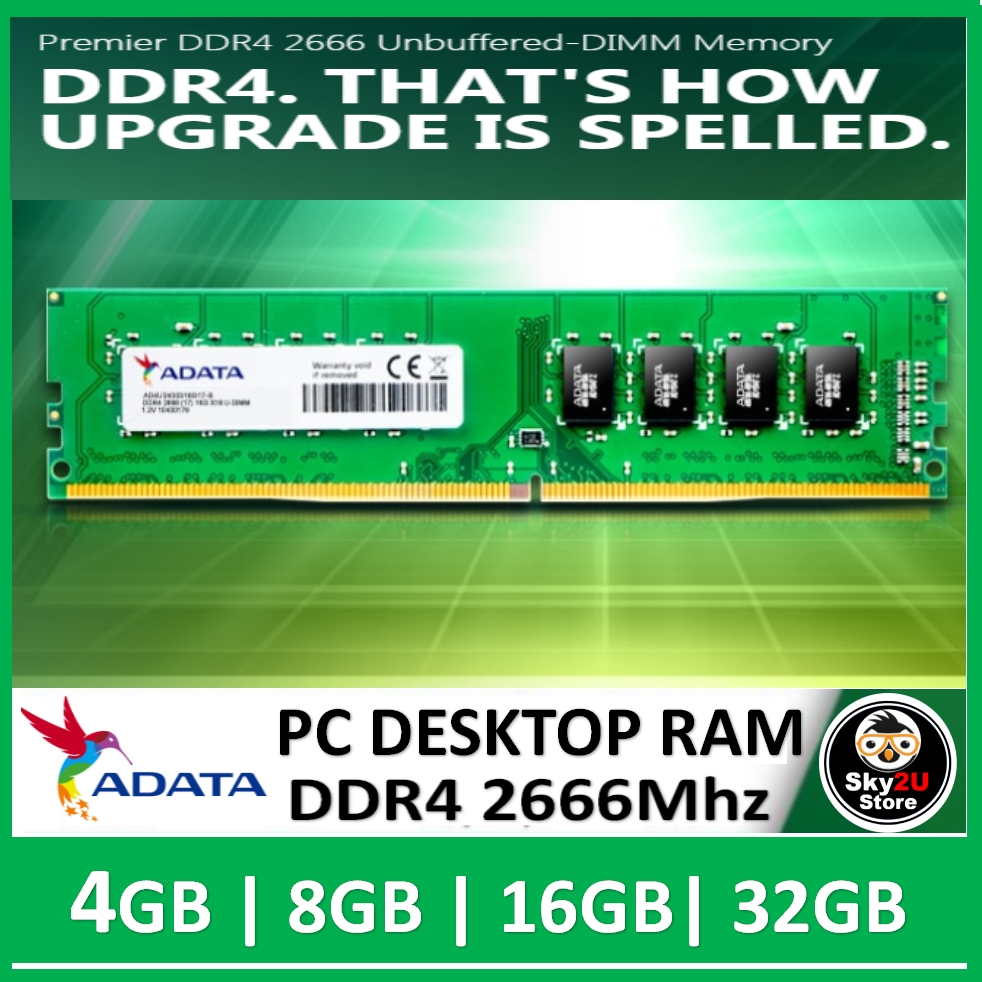 ADATA DDR4 RAM 2666MHz-3200MHz Desktop Ram (4GB/8GB/16GB/32GB) | Shopee ...