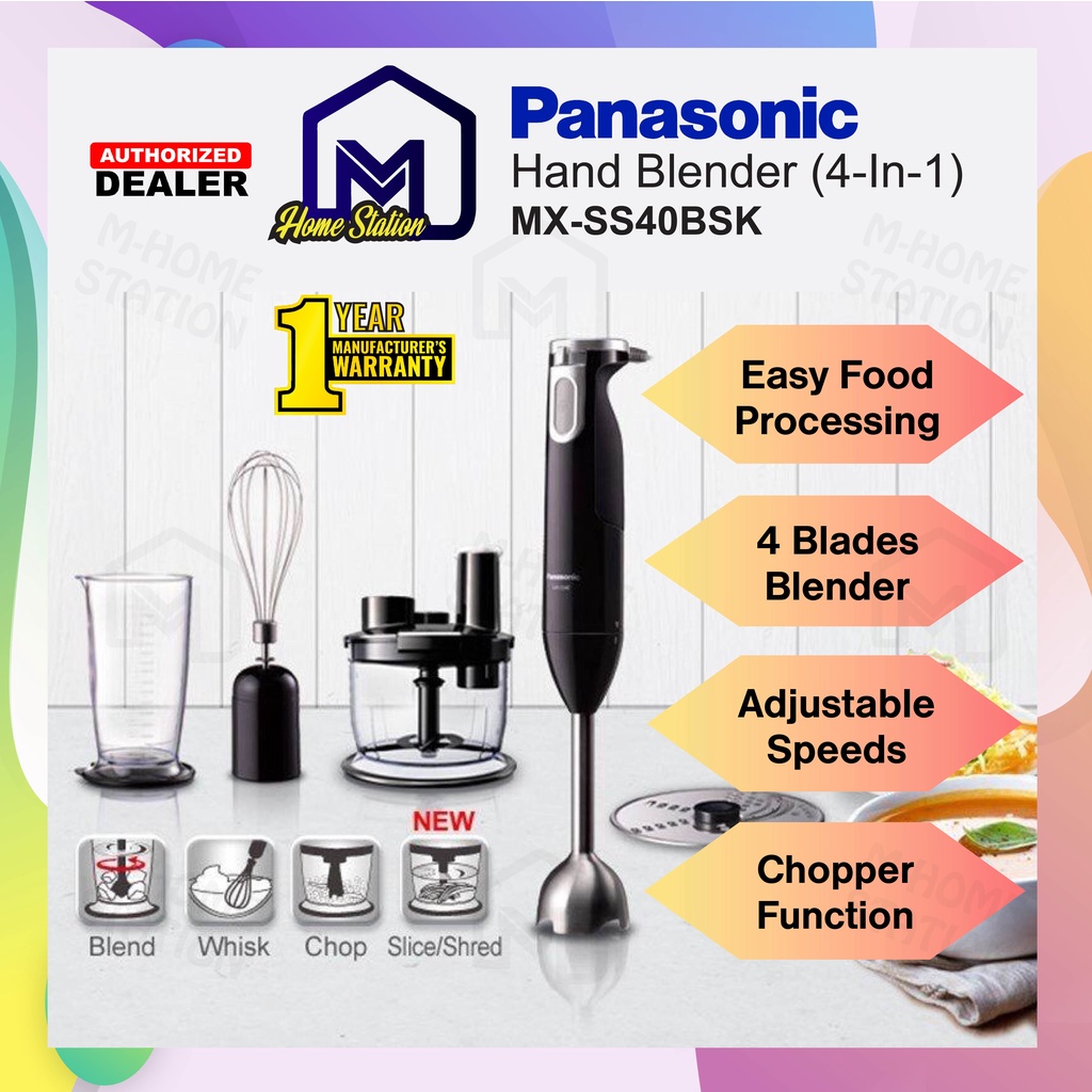 Panasonic 4in1 Hand Blender 4 Blade Powerful 600W (Pengisar Tangan