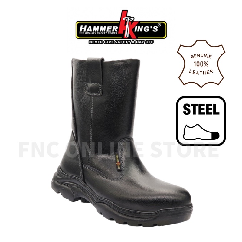 Hammer King's Original Men's Safety Shoe High Cut Safety Shoes Black HK