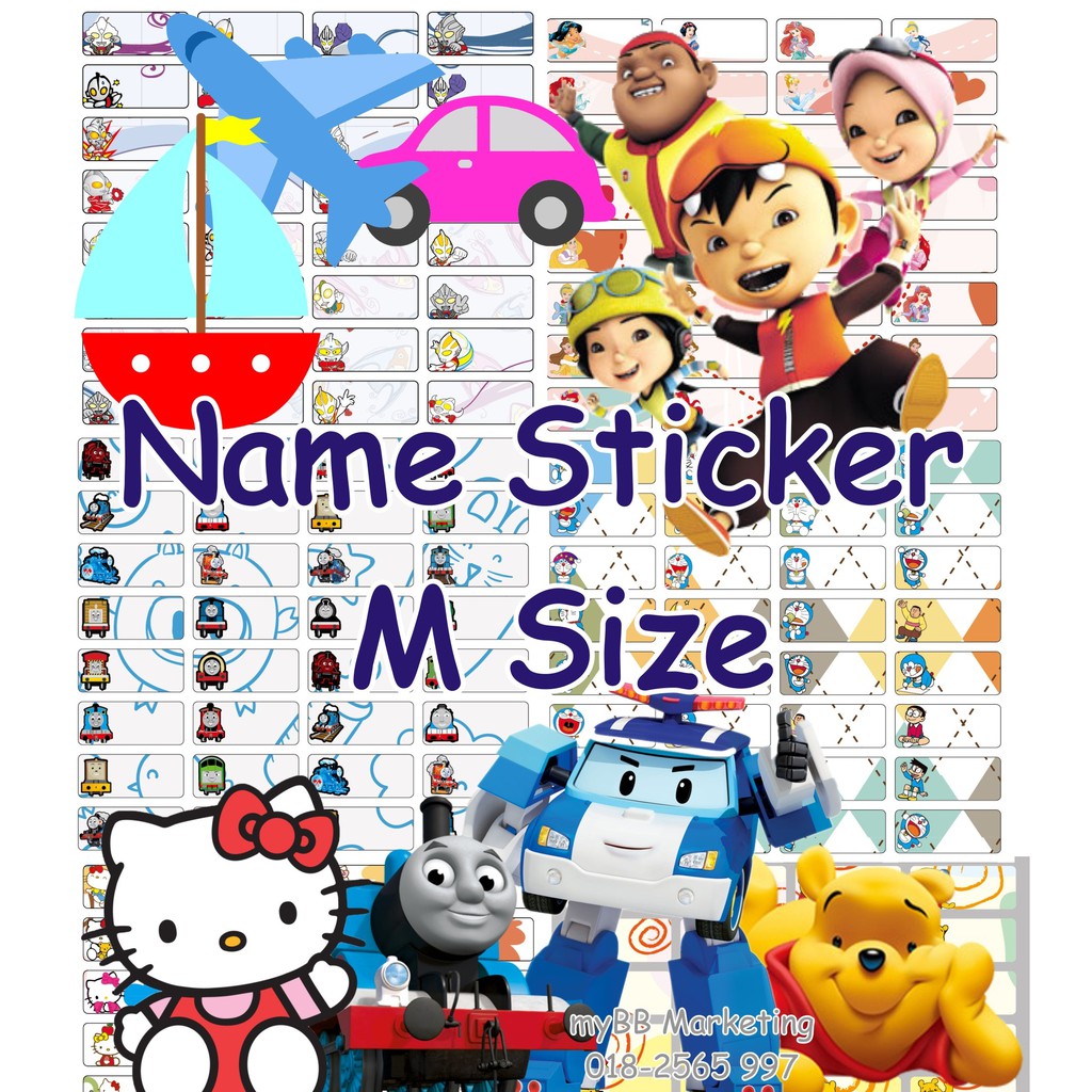 M Size Name Sticker (Waterproof) (ready stock) | Shopee Malaysia