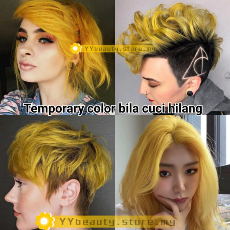Yellow Gold Dye Hair Color Wax Temporary Hair Dye (100g) untuk sehari ...