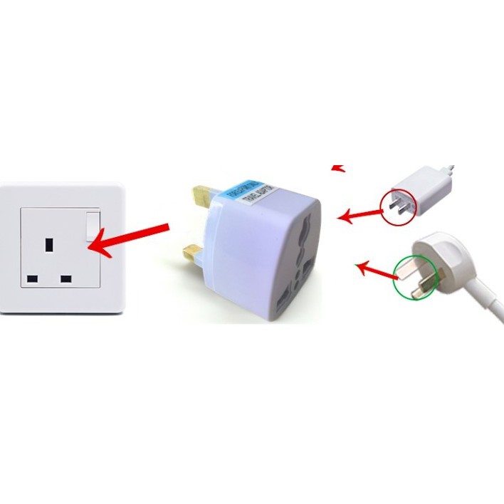 2 Pin / 3 Pin Conversion Plug Universal Adapter EU/UK Socket Adapter ...