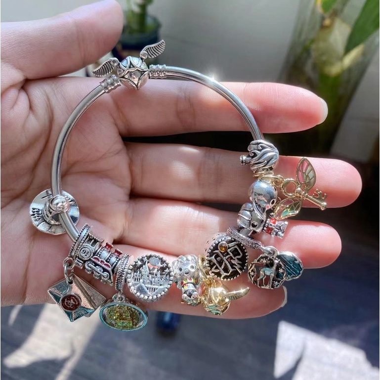 S925 Silver Plated Pandora Bracelet Set Harry Potter Series Charm Fashion  Exquisite Gift DIY