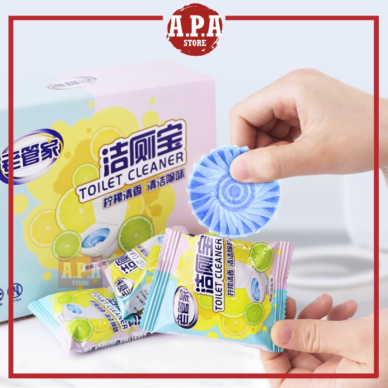 APA Aromatic Toilet Bowl Cleaner Flush Blue Tablet Bathroom ...