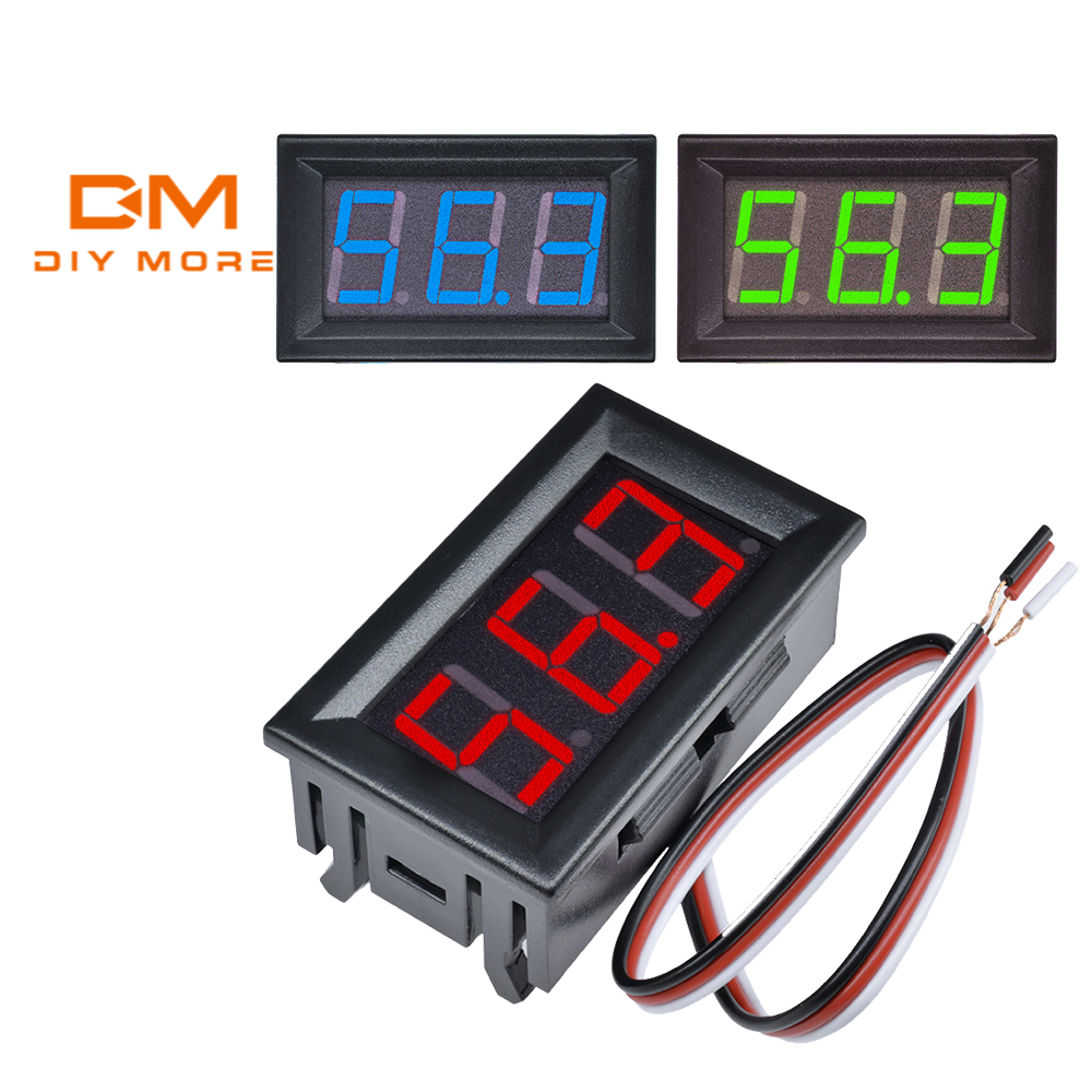 DIYMORE Blue Red Green 0.56 inch 3-Wire DC 0-100V LED Digital Display ...